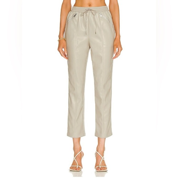 NWT Jonathan Simkhai- Violet Vegan Leather Track Pant. Size M - Picture 1 of 12